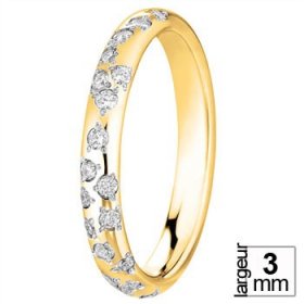 Or jaune, rose & Diamant créatives - Alliance de mariage Or...