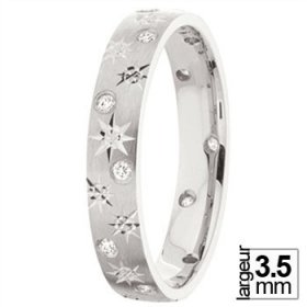 Or blanc & Diamant créatives - Alliance de mariage Or...