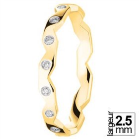 Or jaune, rose & Diamant créatives - Alliance de mariage Or...