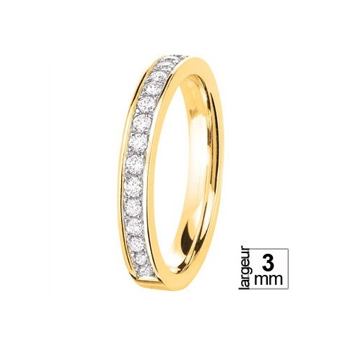 Alliance diamants et Or jaune serti grains - Boutique Alliance