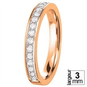 Alliance Diamant femme - Alliance de mariage Or rose...