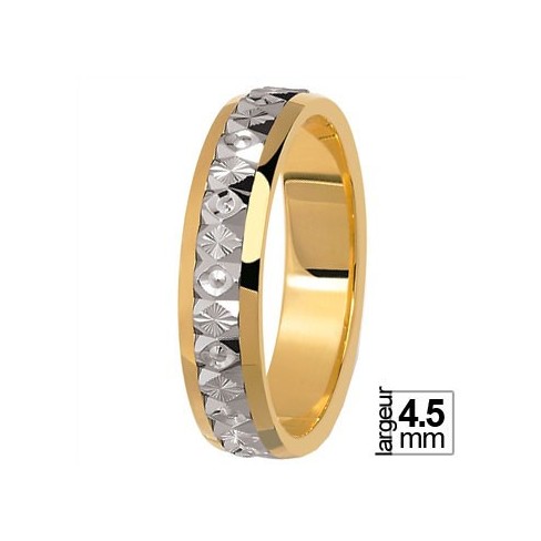 Alliance bicolore motif diamanté - Boutique Alliance Alliance bicolore motif diamanté - Boutique Alliance