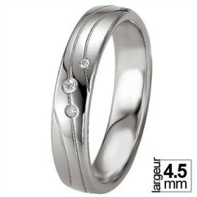 Argent & Diamant - Alliance de mariage Argent...