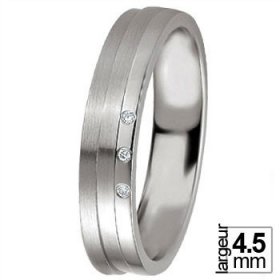 Argent & Diamant - Alliance de mariage Argent...