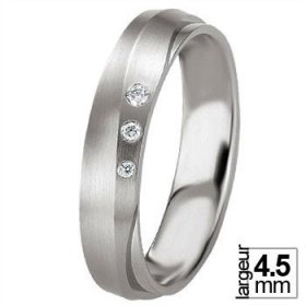 Argent & Diamant - Alliance de mariage Argent...