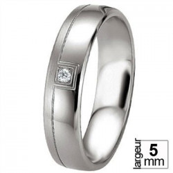 Alliance Breuning en argent et diamant - 13774271A