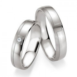 Alliance Breuning en argent et diamant - 13774271A