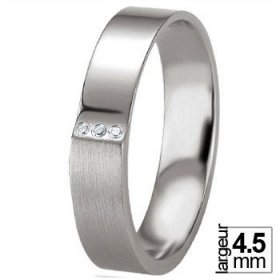 Alliance Diamant - Alliance de mariage Argent...