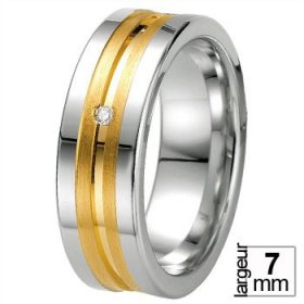 Alliance Argent homme - Alliance de mariage Argent,...