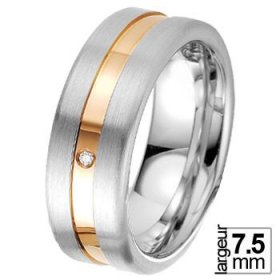 Argent & Diamant - Alliance de mariage Argent,...