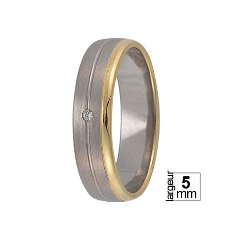 Alliance diamant bicolore Or jaune et blanc - Boutique de l'Alliance Alliance diamant bicolore Or jaune et blanc - Boutique de l'Alliance
