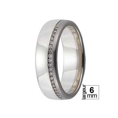 Alliance diamants en Palladium et Or blanc légèrement bombée - Boutique Alliance Alliance diamants en Palladium et Or blanc légèrement bombée - Boutique Alliance