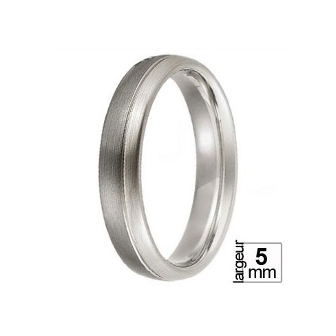 Alliance demi bombée Palladium et Or blanc - Boutique Alliance Alliance demi bombée Palladium et Or blanc - Boutique Alliance