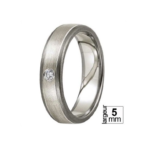 Alliance Ruban avec diamant matière Palladium 500 et Or blanc 375 - Boutique Alliance Alliance Ruban avec diamant matière Palladium 500 et Or blanc 375 - Boutique Alliance
