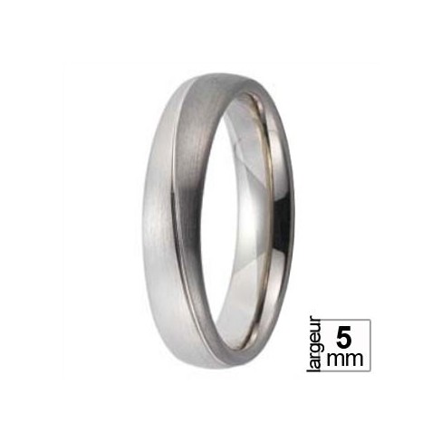 Alliance Palladium et Or blanc satinée circulaire Alliance Palladium et Or blanc satinée circulaire
