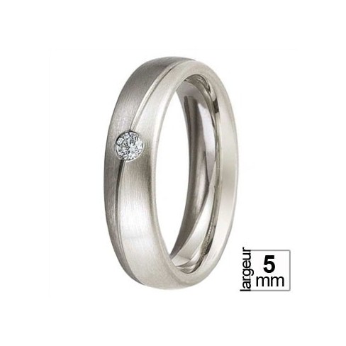 Alliance Palladium et Or blanc avec diamant Alliance Palladium et Or blanc avec diamant