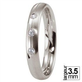 Alliance Diamant femme - Alliance de mariage Platine...