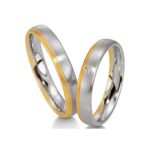 Alliance Breuning satinée en Or jaune et Platine - Boutique Alliance Alliance Breuning satinée en Or jaune et Platine - Boutique Alliance