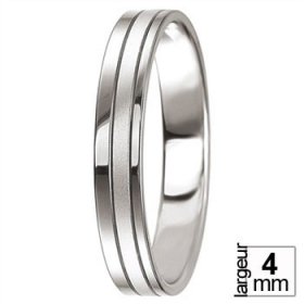 Alliance homme Or blanc - Alliance de mariage Or...