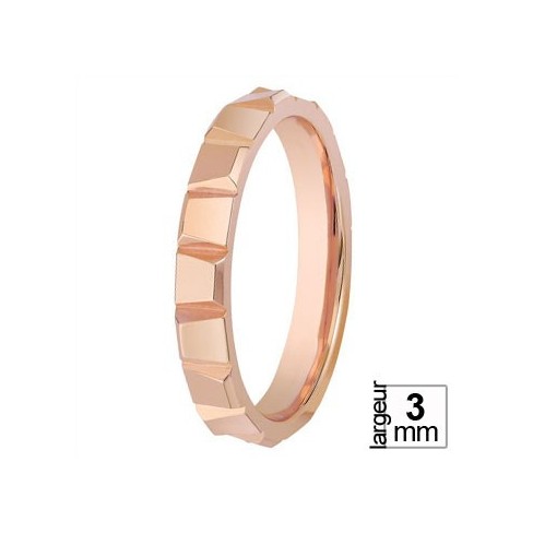 Alliance en Or rose 750 avec facettes godron - Boutique Alliance Alliance en Or rose 750 avec facettes godron - Boutique Alliance
