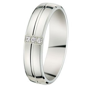 Alliance femme Or blanc diamant - 0.05 ct