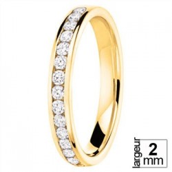 Alliance de mariage Or jaune serti 22 diamants - Boutique Alliance