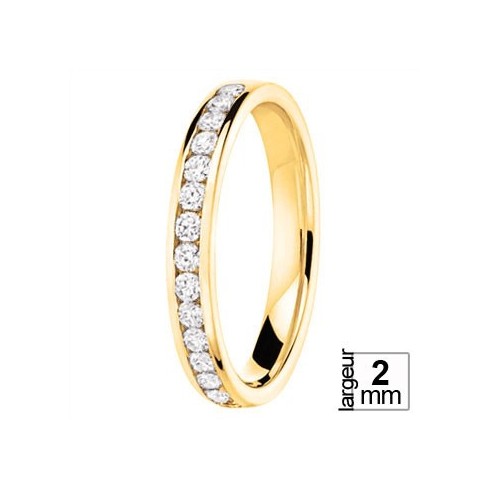 Alliance de mariage Or jaune serti 22 diamants - Boutique Alliance