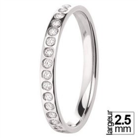 Alliance femme Or blanc diamant - Alliance de mariage Or...