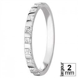 Alliance de mariage Or blanc diamants princesse - Boutique Alliance