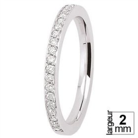 Alliance femme Or blanc diamant - Alliance de mariage Or...