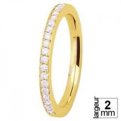 Alliance de mariage Or jaune serti 20 diamants - Boutique Alliance