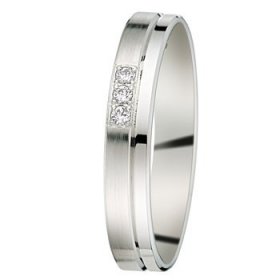 Alliance femme Or blanc diamant - 0.05 ct