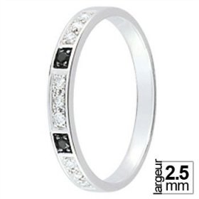 Or blanc & Diamant créatives - Alliance de mariage Or...