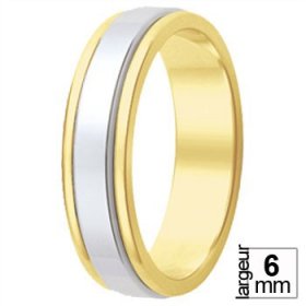 Alliance homme Or blanc - Alliance de mariage 2 Ors