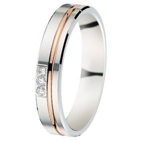 Alliance femme Or blanc diamant - 4,0