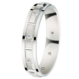 Alliance femme Or blanc diamant - 4,0