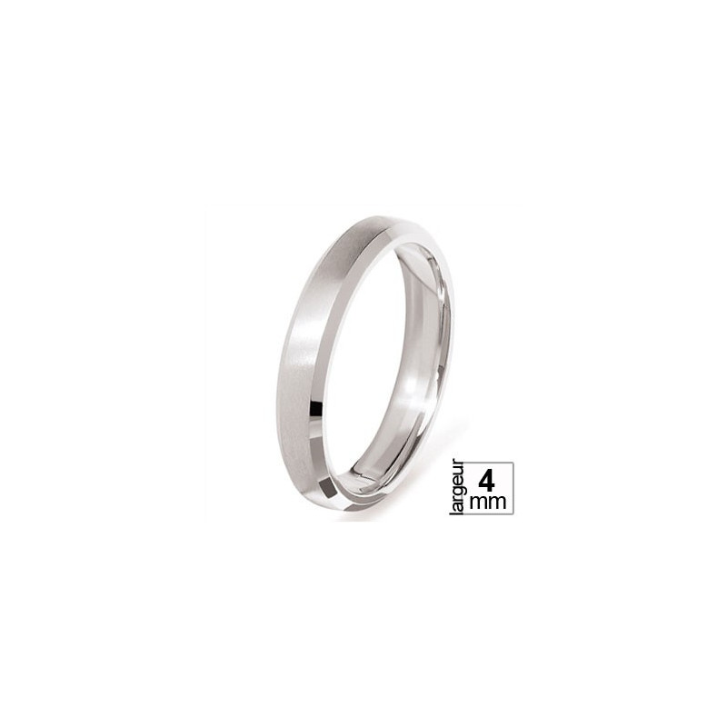 Alliance de mariage Platine confort 4 mm