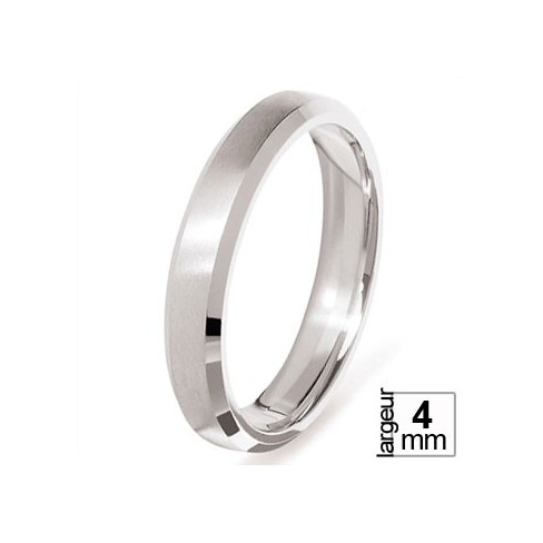 Alliance de mariage Platine confort 4 mm