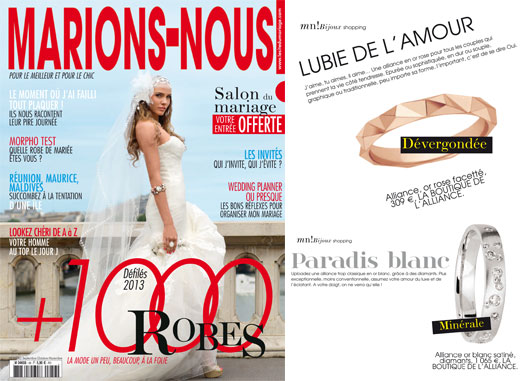 la Boutique de l'Alliance dans la presse mariage