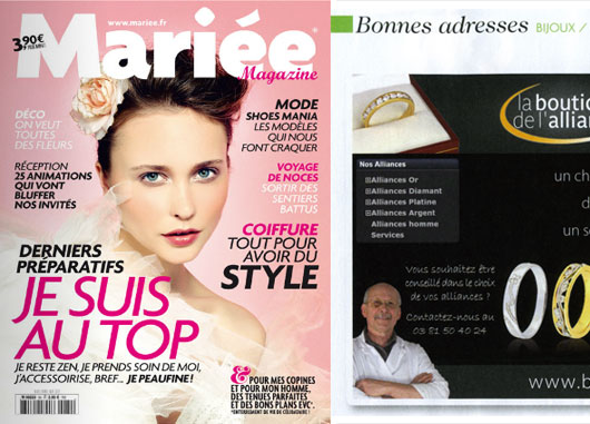 Boutique Alliance dans Mariée Magazine