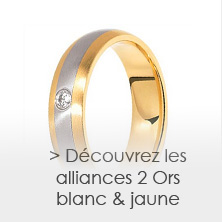 les alliances en Or blanc et Or jaune