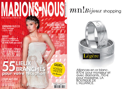 Boutique Alliance dans Mariée Magazine